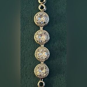 Gorgeous Silver Sparkle Bracelet with Over 4cts of AAA CZs 7-8”